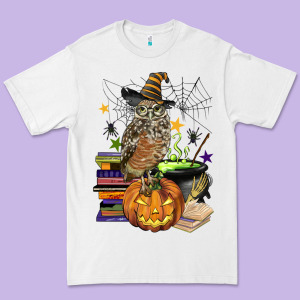Halloween Owl Premium Tee Designed By Barkaloodesign