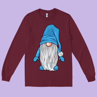 Winter Gnome Long Sleeve Tee Designed By Jahusdesignshop