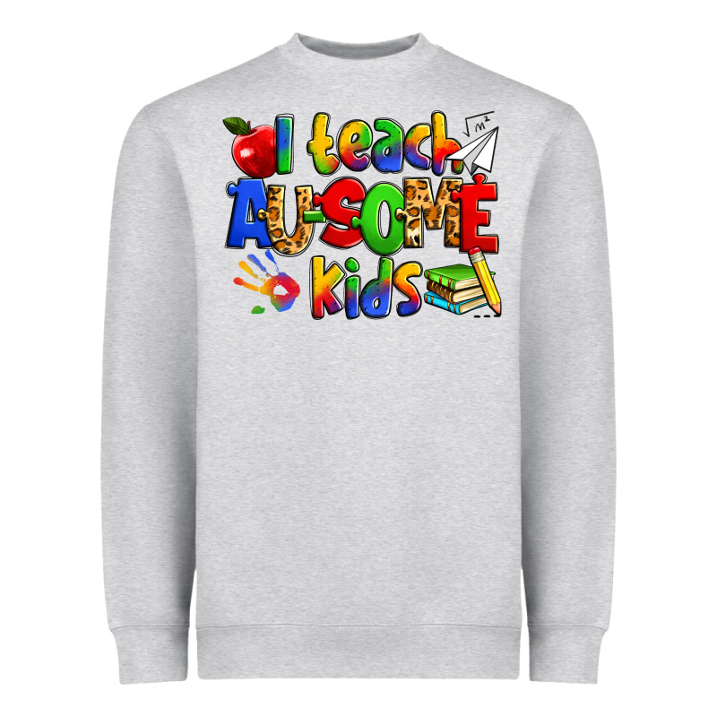 I Teach Ausome Kids Autism Teacher Heavyweight Sweatshirt by Zillion Design Studio | Teevron