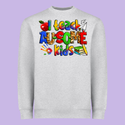 I Teach Ausome Kids Autism Teacher Heavyweight Sweatshirt Designed By Zillion Design Studio