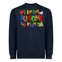 Navy i teach ausome kids autism teacher Heavyweight Sweatshirt - Zillion Design Studio