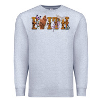 Heather Grey faith with praying hands Premium Sweatshirt - NancyCooperArtShop
