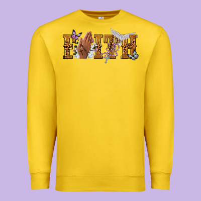 Faith With Praying Hands Premium Sweatshirt Designed By Nancycooperartshop