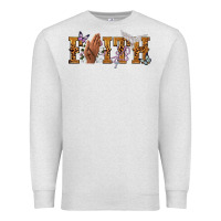 Oatmeal Heather faith with praying hands Premium Sweatshirt - NancyCooperArtShop