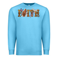 Ocean Blue faith with praying hands Premium Sweatshirt - NancyCooperArtShop