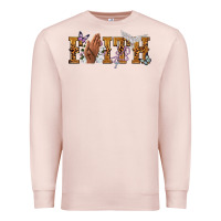 Pale Pink faith with praying hands Premium Sweatshirt - NancyCooperArtShop