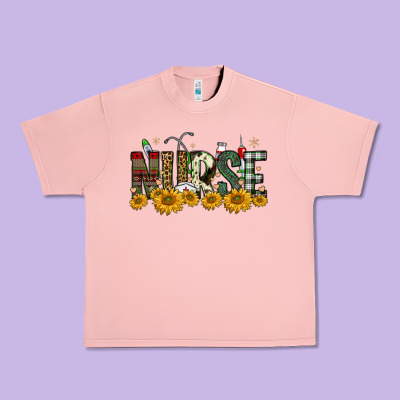 Christmas Nurse Sunflower Urban Heavy Tee Designed By Fadigitalartstudio