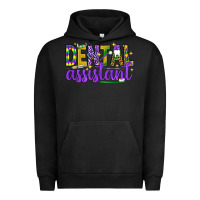 Pigment Black Mardi Gras Dental Assistant Urban Hoodie - NancyCooperArtShop