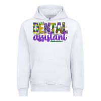 White Mardi Gras Dental Assistant Urban Hoodie - NancyCooperArtShop