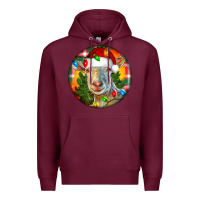 Burgundy Saanen Goat Christmas Premium Hoodie - LillyAllenDesigns