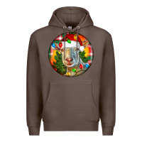 Coffee Saanen Goat Christmas Premium Hoodie - LillyAllenDesigns