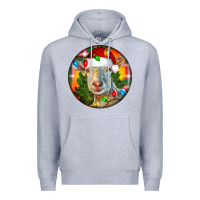 Heather Grey Saanen Goat Christmas Premium Hoodie - LillyAllenDesigns