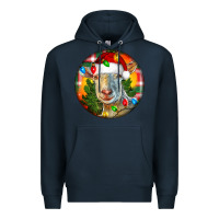 Navy Saanen Goat Christmas Premium Hoodie - LillyAllenDesigns