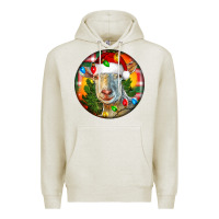 Oatmeal Heather Saanen Goat Christmas Premium Hoodie - LillyAllenDesigns