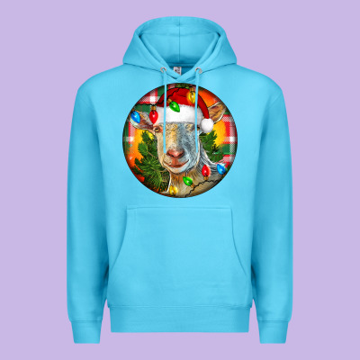 Saanen Goat Christmas Premium Hoodie Designed By Lillyallendesigns