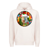 Pale Pink Saanen Goat Christmas Premium Hoodie - LillyAllenDesigns