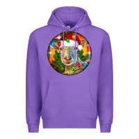 Purple Saanen Goat Christmas Premium Hoodie - LillyAllenDesigns