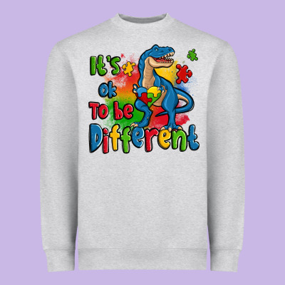 It's Ok To Be Different Autism Trex Heavyweight Sweatshirt Designed By Zillion Design Studio