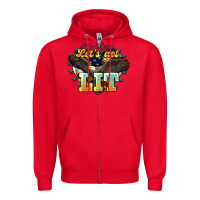Red lets get lit america eagle Zipper Hoodie - NancyCooperArtShop