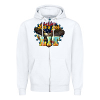 White lets get lit america eagle Zipper Hoodie - NancyCooperArtShop