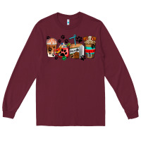 Burgundy dogs coffee cups Long Sleeve Tee - AdoDesignShop