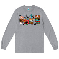 Heather Grey dogs coffee cups Long Sleeve Tee - AdoDesignShop