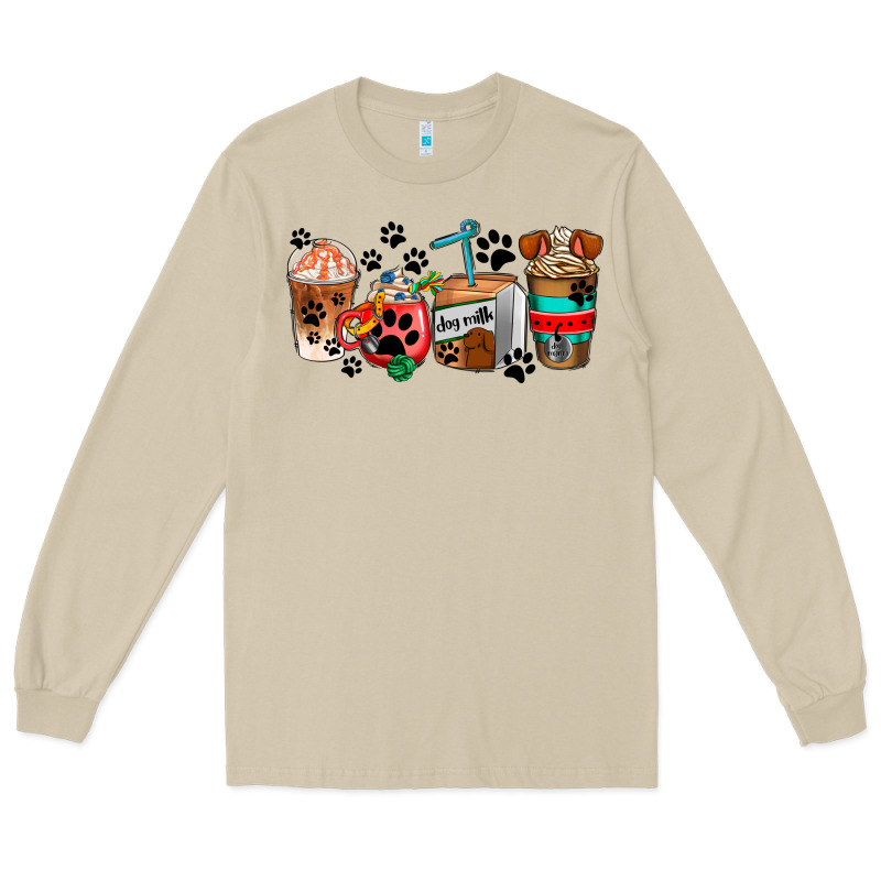 Dogs Coffee Cups Long Sleeve Tee by AdoDesignShop | Teevron