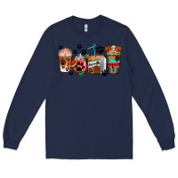 Navy dogs coffee cups Long Sleeve Tee - AdoDesignShop