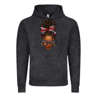 Vintage Black union jack flag afro messy bun Vintage Hoodie - texasbilliewilder