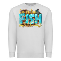 Dove Grey born to fish forced to work Premium Sweatshirt - NancyCooperArtShop