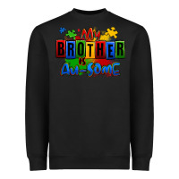 Black my brother is ausome autism Heavyweight Sweatshirt - Zillion Design Studio
