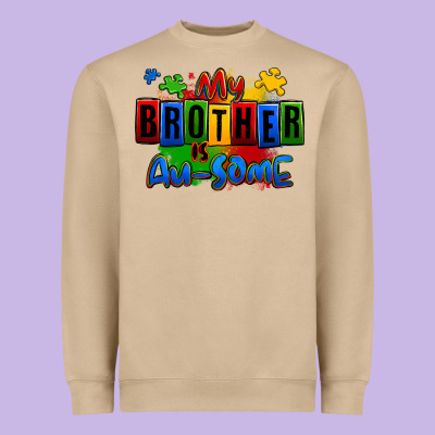 My Brother Is Ausome Autism Heavyweight Sweatshirt Designed By Zillion Design Studio