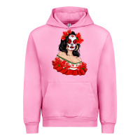 Fuchsia Pink Mexicana Skull Girl with Roses Urban Hoodie - texasbilliewilder