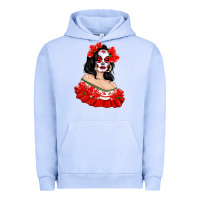 Pigment Grape Ice Mexicana Skull Girl with Roses Urban Hoodie - texasbilliewilder