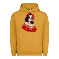 Pigment Peanut Butter Mexicana Skull Girl with Roses Urban Hoodie - texasbilliewilder