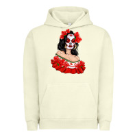 Pigment Pistachio Mexicana Skull Girl with Roses Urban Hoodie - texasbilliewilder