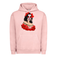 Pigment Salmon Mexicana Skull Girl with Roses Urban Hoodie - texasbilliewilder
