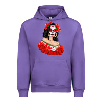 Tulip Mexicana Skull Girl with Roses Urban Hoodie - texasbilliewilder