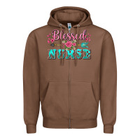 Chestnut western blessed nurse pink floral arrow Zipper Hoodie - BarkalooDesign