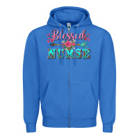 True Royal western blessed nurse pink floral arrow Zipper Hoodie - BarkalooDesign