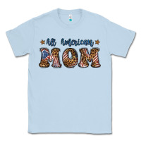 Dusty Blue all american mom Classic Tee - BundleAndBundleShop