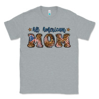 Heather Grey all american mom Classic Tee - BundleAndBundleShop