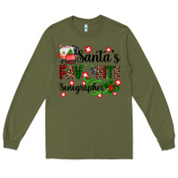 Army Green santa's favorite sonographer Long Sleeve Tee - AdoDesignShop