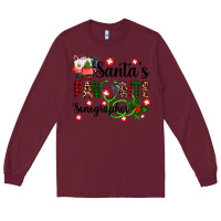 Burgundy santa's favorite sonographer Long Sleeve Tee - AdoDesignShop