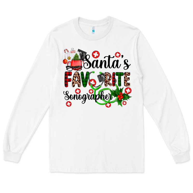 Santa's Favorite Sonographer Long Sleeve Tee by AdoDesignShop | Teevron