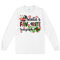 White santa's favorite sonographer Long Sleeve Tee - AdoDesignShop