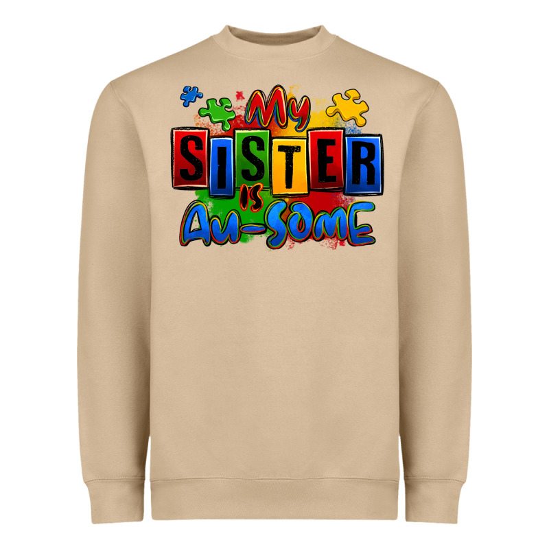 My Sister Is Ausome Autism Heavyweight Sweatshirt by Zillion Design Studio | Teevron