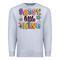 Heather Grey sassy little thing Premium Sweatshirt - MaliasSmallBusiness