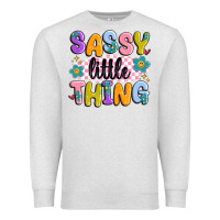 Oatmeal Heather sassy little thing Premium Sweatshirt - MaliasSmallBusiness