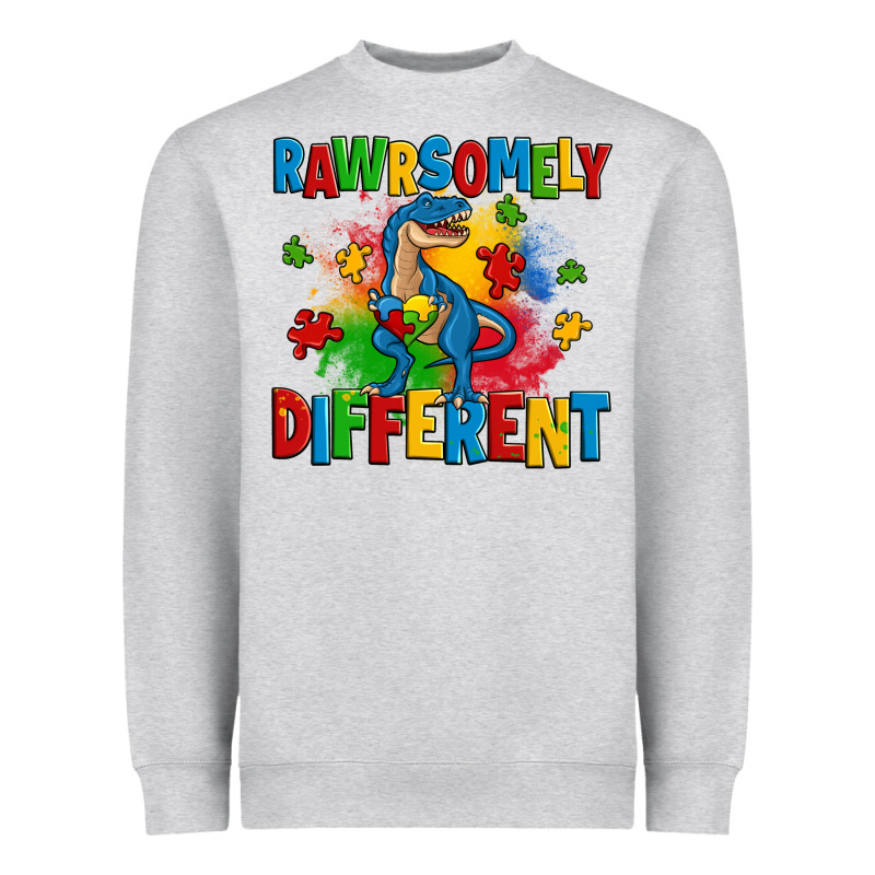 Rawrsomely Different Autism Trex Heavyweight Sweatshirt by Zillion Design Studio | Teevron